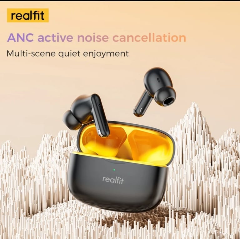 Realfit F3 ANC Active Noice Cancellation Bluetooth Earphones HIFI Stereo Wireless Earbuds 