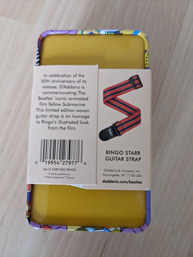 The Beatles D'Addario 50th anniversary guitar strap Ringo - New Collect Leeds LS13