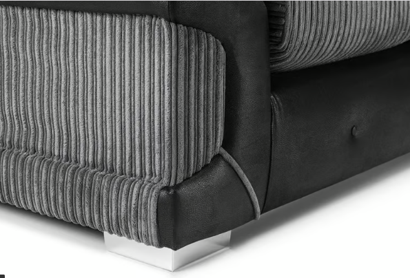 Brand New - Maryland Corner OR 3 and 2 Seater Sofa Set - Black/Grey