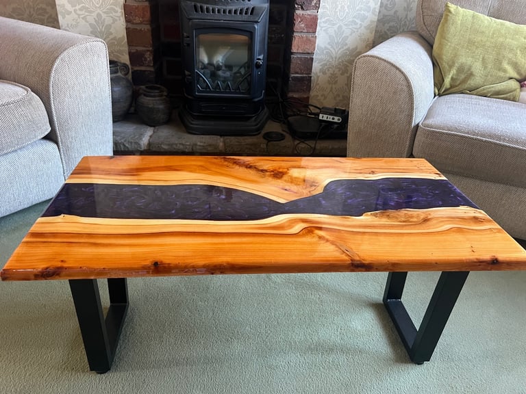 Bespoke coffee table with epoxy resin
