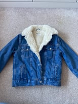 Ladies fur lined denim jacket size 8