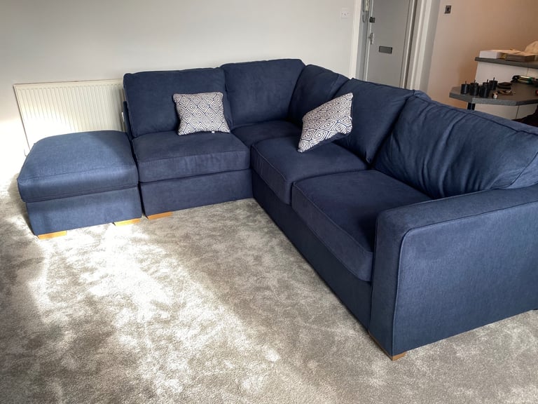 Navy L Shape Sofa 