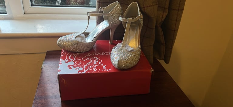 Sparkly t-strap heels