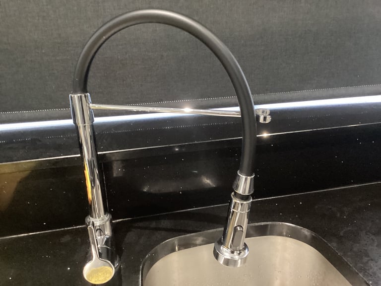 Bristan liquorice kitchen sink tap chrome and black with two spray & flexi hose