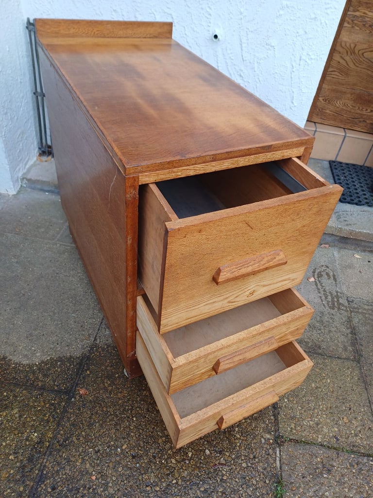 image for Oak drawers, file cabinet, tool storage 