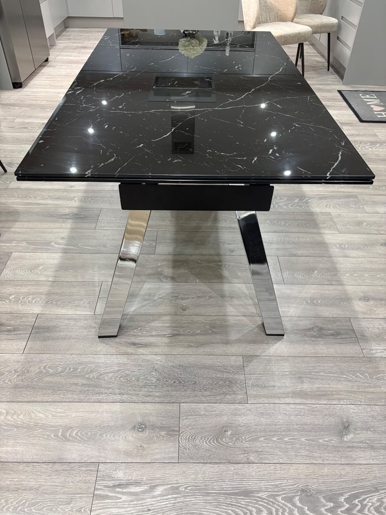Tempered glass marble table 
