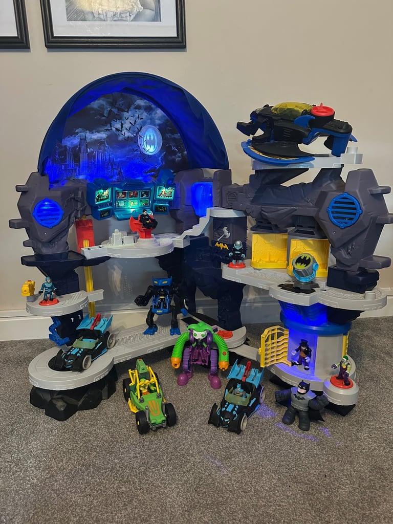 image for Imaginext Batcave Playset and MORE – Lights, Sounds, Figures & Vehicles – Excellent Condition