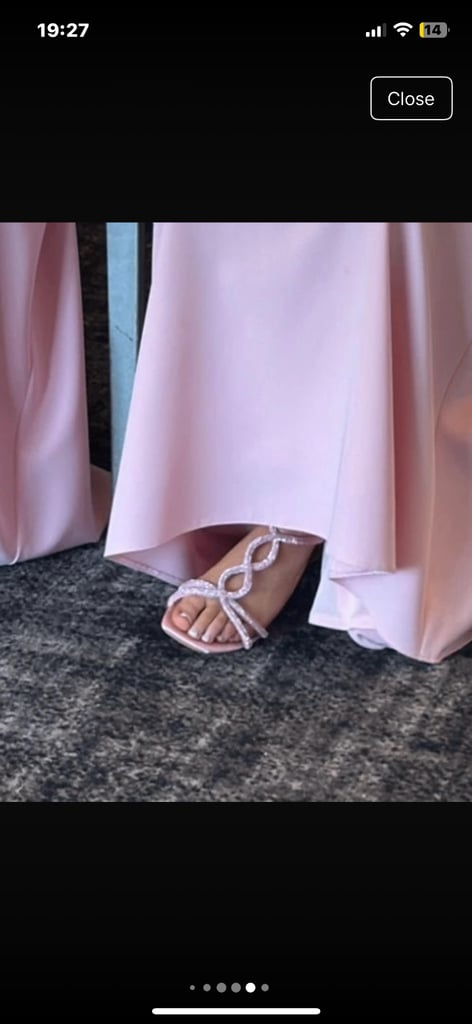 Pink satin diamonte t-strap flat sandal