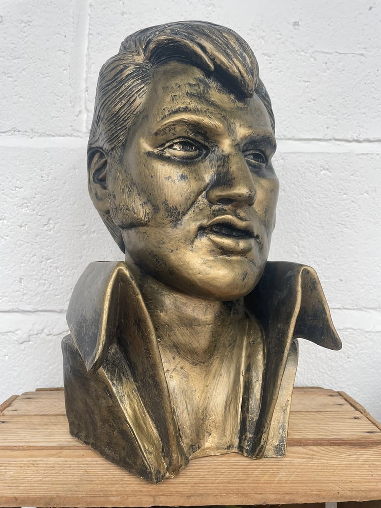 Fibreglass, Resin Elvis Presley Bust, Head Bronzed