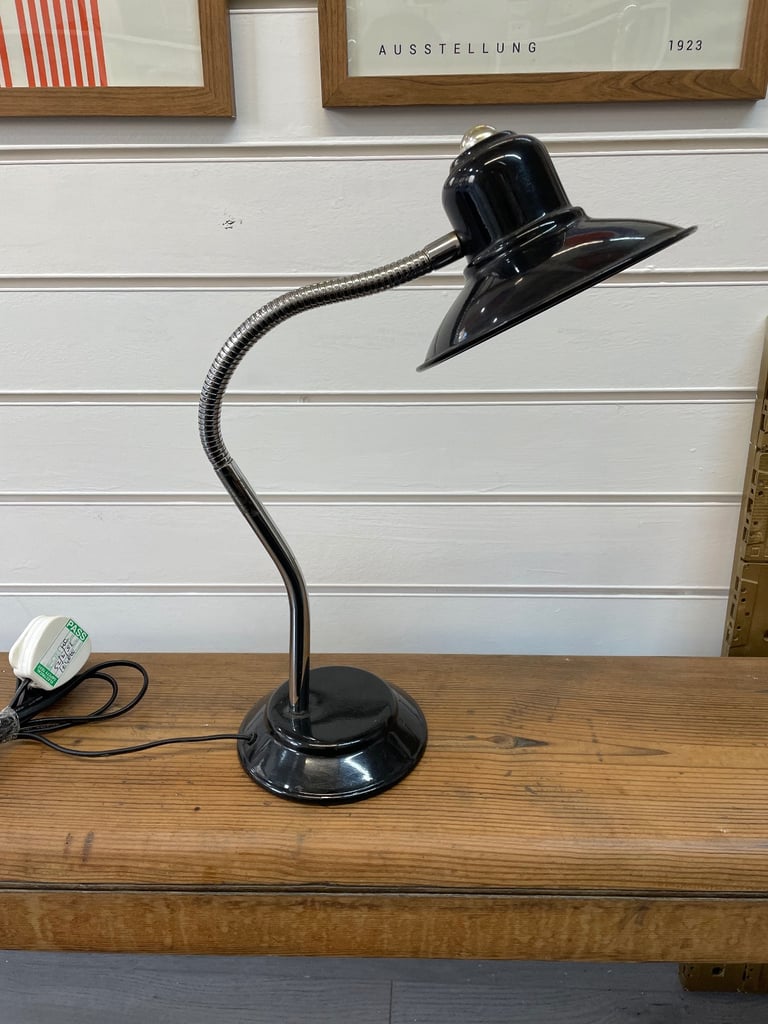 image for Mid century style table lamp black