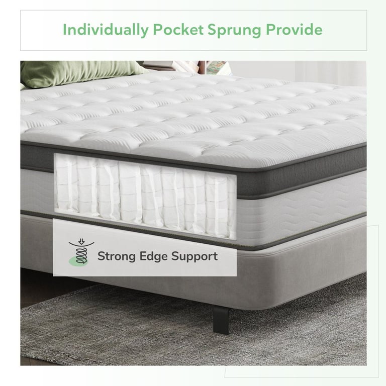 Single 3ft 25cm Thick Gel Memory Foam Pocket Sprung Mattress