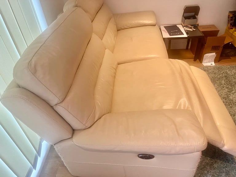 Beige Leather Sofa