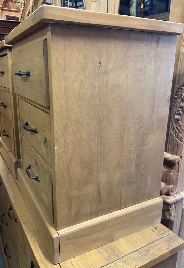 Two solid wood bedside cabinets