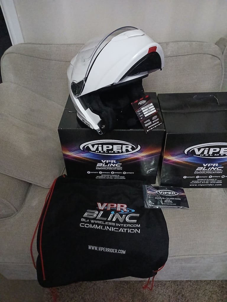 New in box white Viper Blinc helmet Medium size 