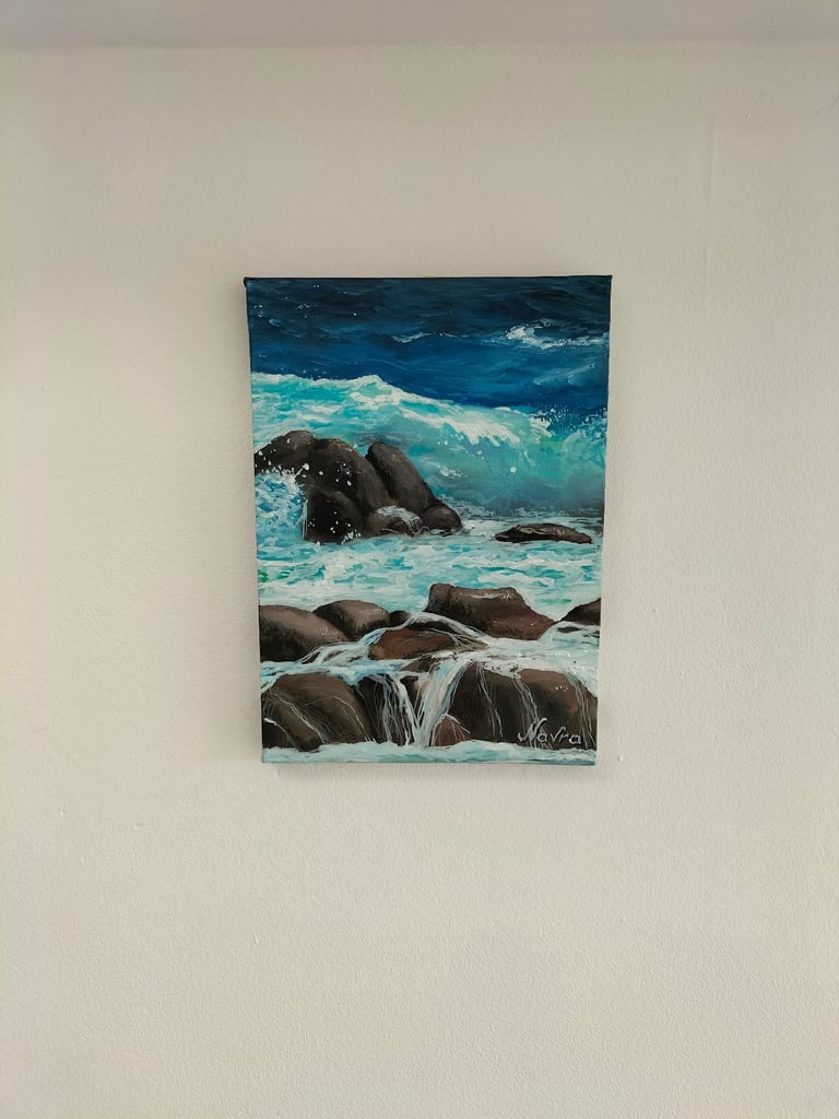 Seascape oil painting hand made completely