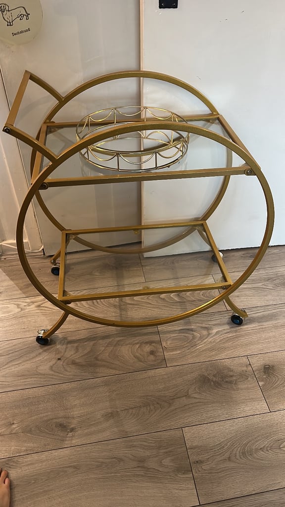 image for Gold Drinks Trolley {with gold tray}