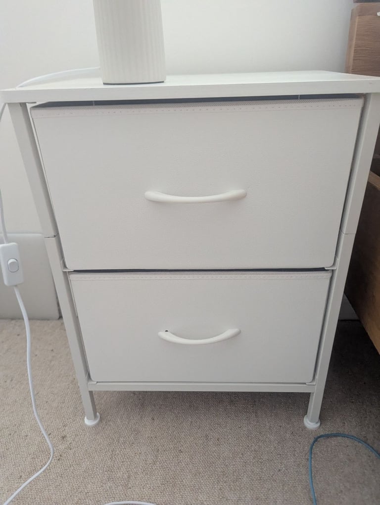 X2 Cream Bedside Table 