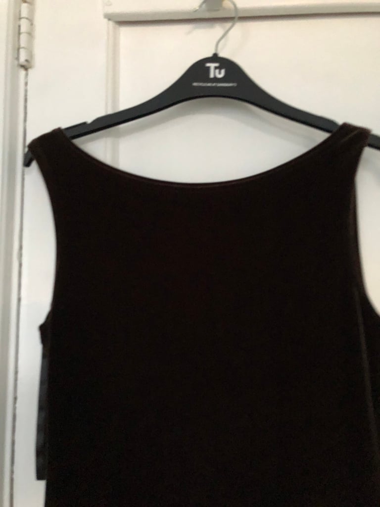 Brown velvet dress by Wallis 