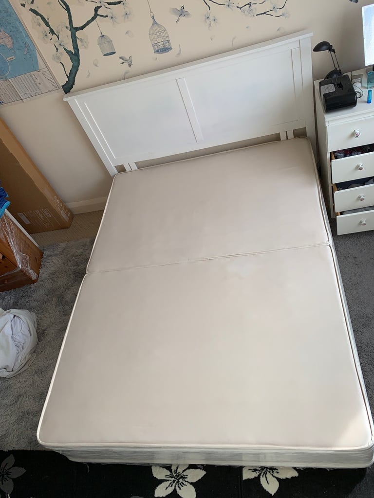 King-Size Bed + Headboard + IKEA Mattress + Chest of drawer