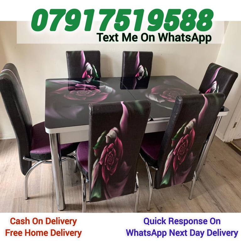 Dining table with 4 and 6 chairs Free Delivery