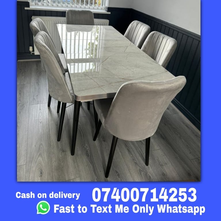 image for High Quality Dining Wooden Table With 6 chairs