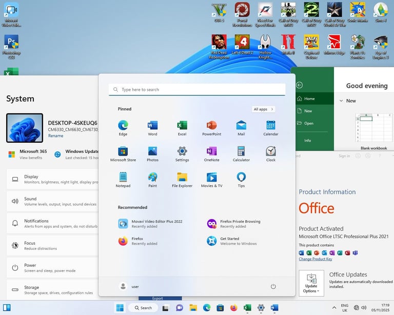 Gaming PC + 16 Games + R7 240 (i5, Fortnite, Red Dead, GTA 5, Silksong, Video Editing, Computer, PC