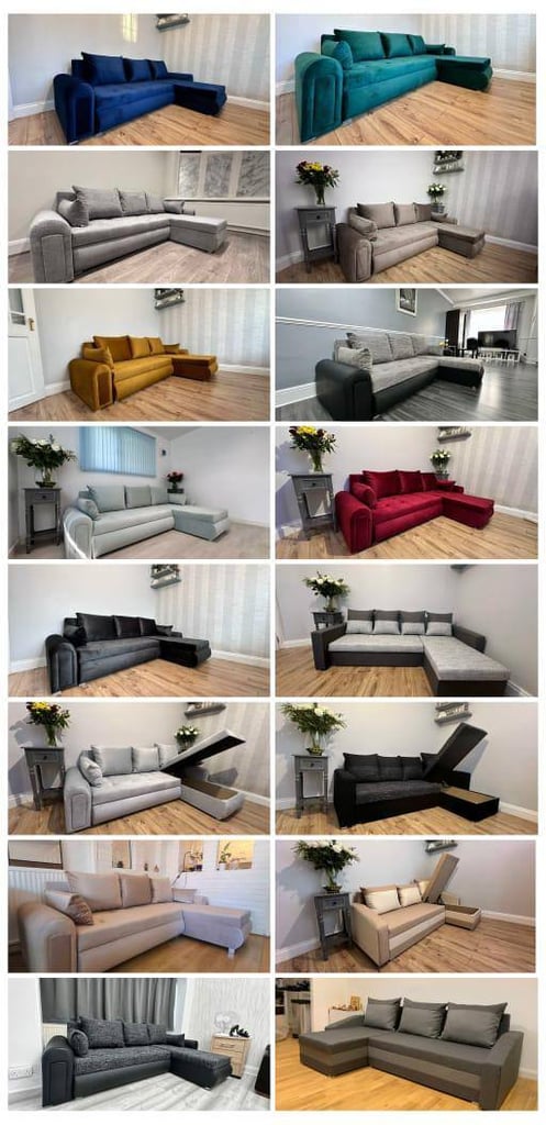 image for Brand new Berlin sofa bed with ottoman storage in multi colours