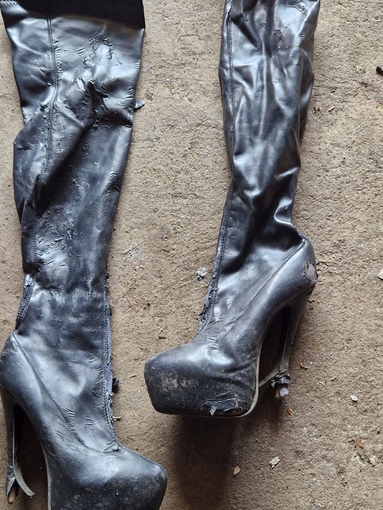 Free boots high heel stiletto thigh high over knee leather