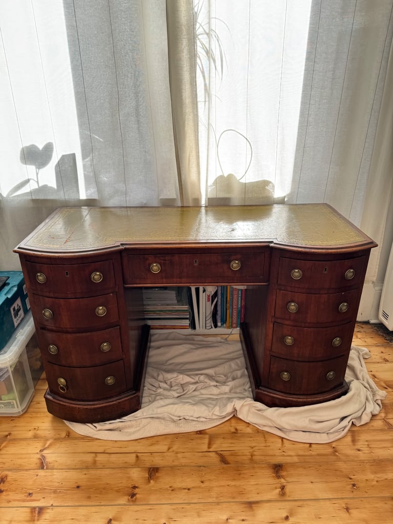Victorian Antique Pedestal Desk