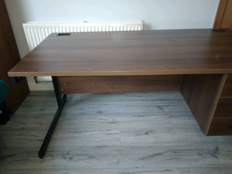 Imperial Bow Fronted Single Pedestal Office Desk Furniture 