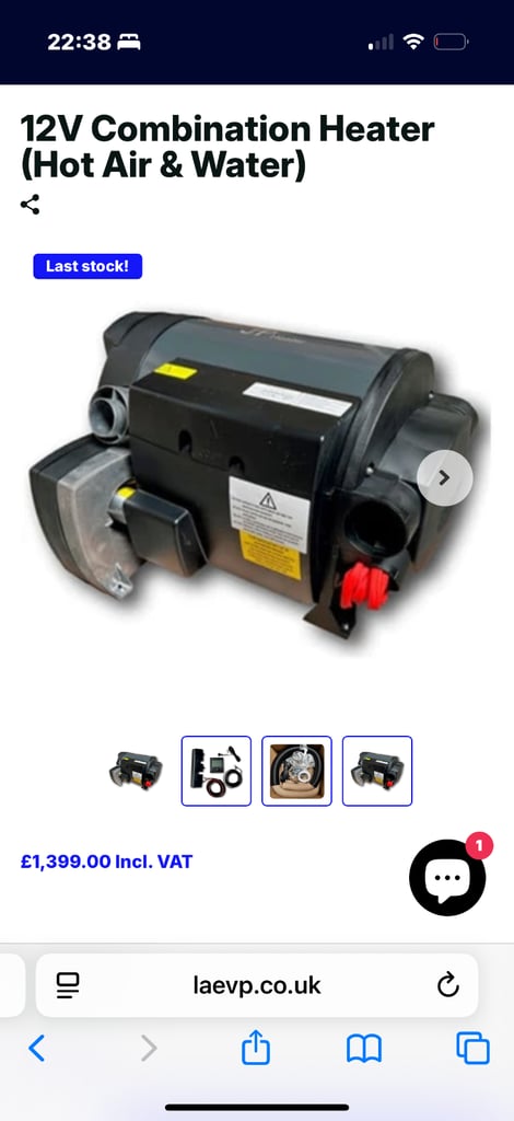 Diesel Combi campervan heating system (water & air) 