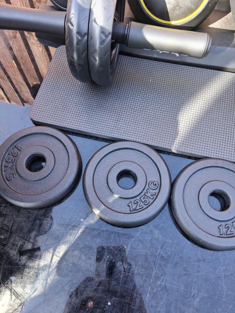 Mix of weights and kettle bells