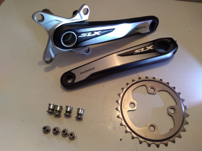 SHIMANO SLX M677 CRANKS DOUBLE 175mm b.c.d. 104/64mm + CHAINRING 28T & BOLTS *NEW !* CAN SHIP !*
