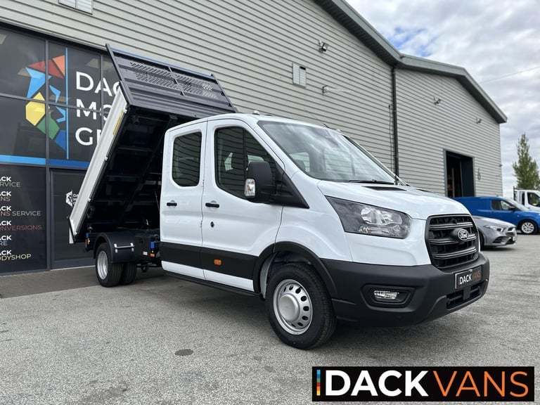 75 Reg, Ford Transit L3 Double Cab Steel Tipper, Tow Bar