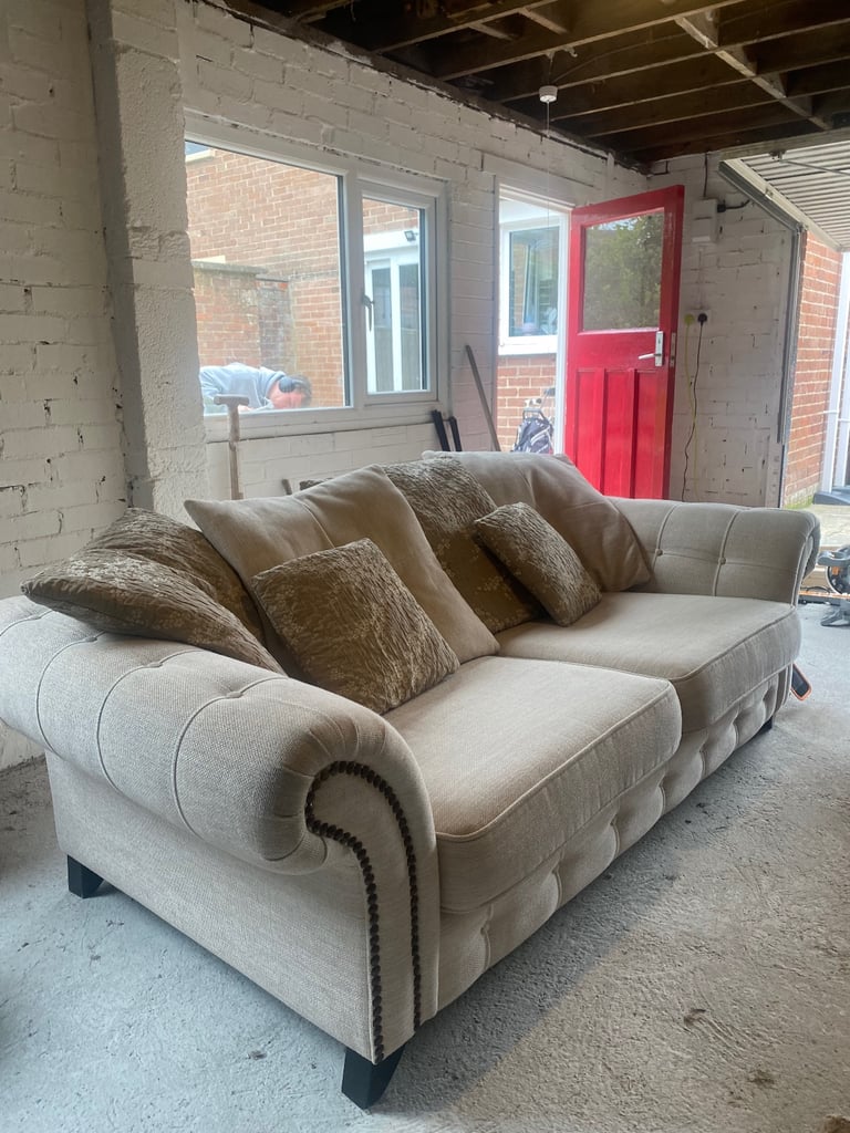 Dfs beige 3 seater sofa 