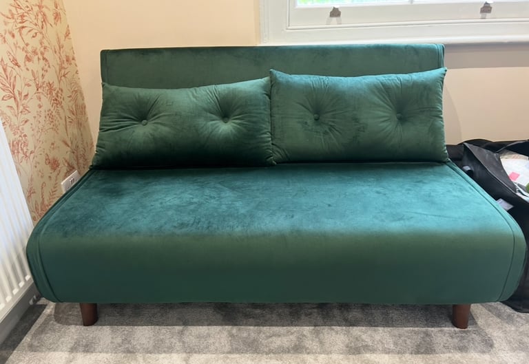 image for Dark Green Velvet Sofa/Sofa Bed Laura James