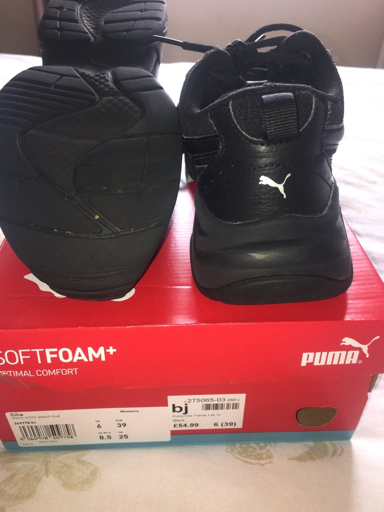 Puma trainers black uk 6 with box genuine 