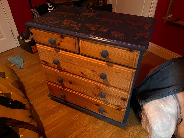 Upcycled pine chest of drawers 