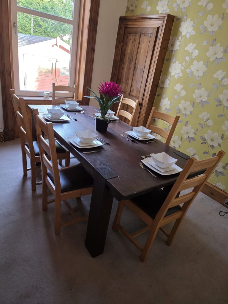 Dinning Table - Solid Wood with Chairs