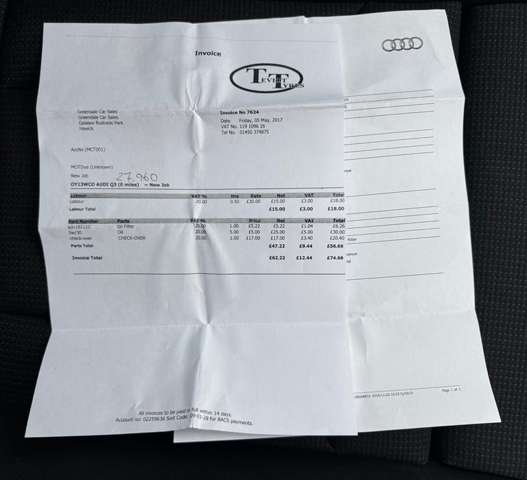 2013 Audi Q3 S LINE 2.0 TDI ESTATE Diesel Manual