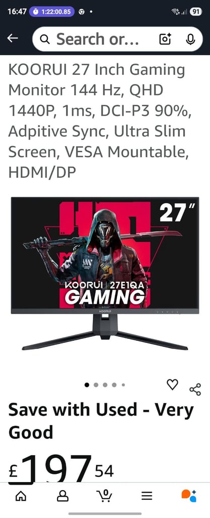 image for 27 inch 144hz 2k Gaming Monitor