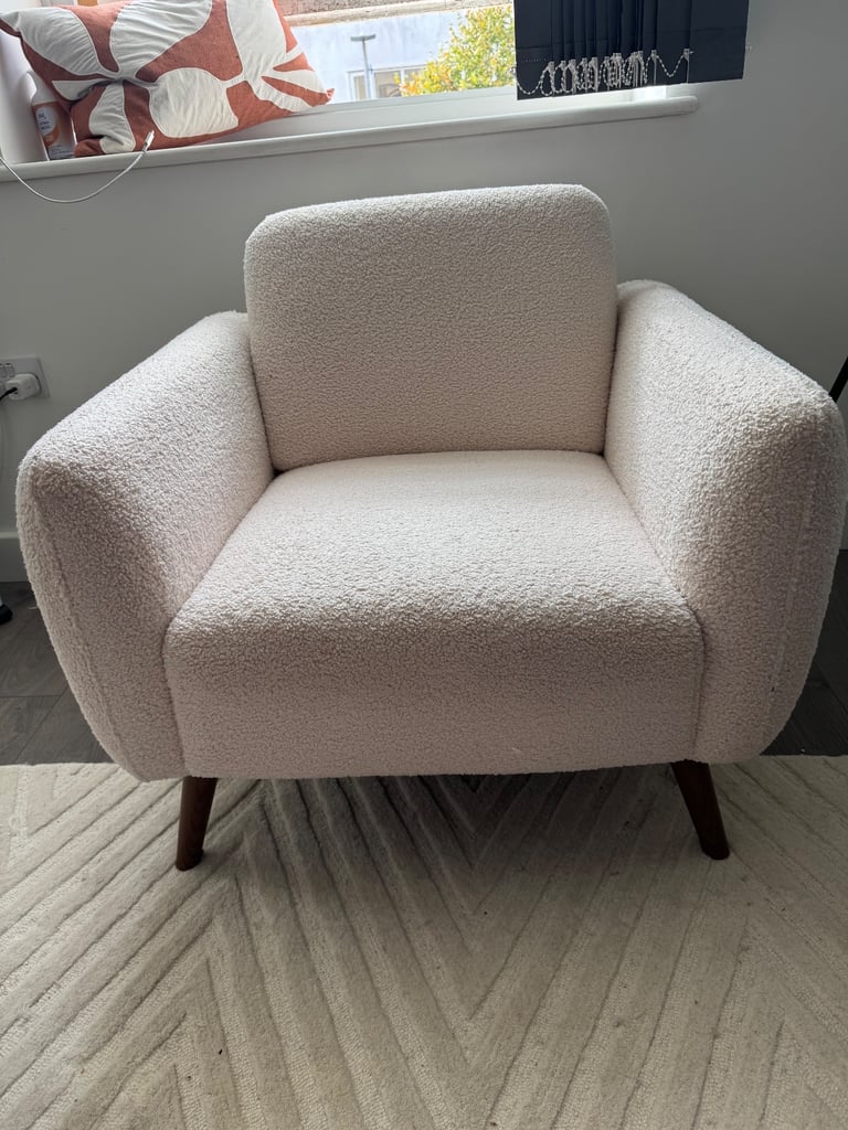 Cream Teddy Bouclé 3-Seater + Matching Armchair Set — 10 months — RRP £1,025 — £600