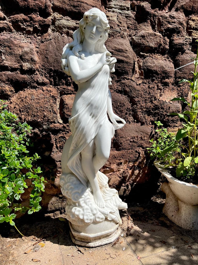 image for Solid carved marble garden statue . Large! 