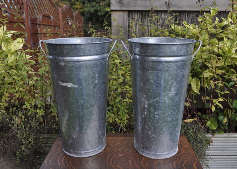 image for ​Pair of galvanised planters
