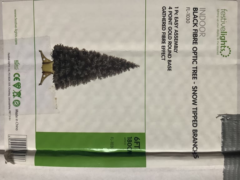 Black fibre optic Christmas tree 