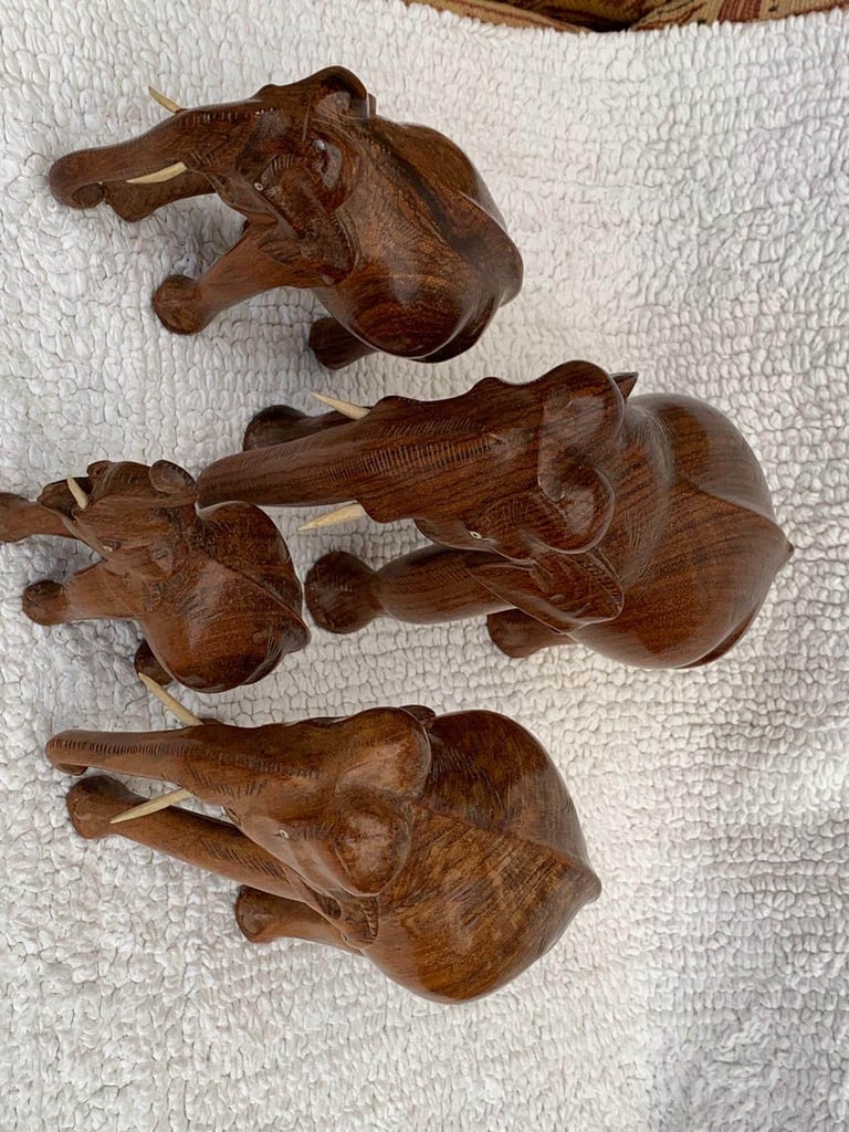 Teak elephants