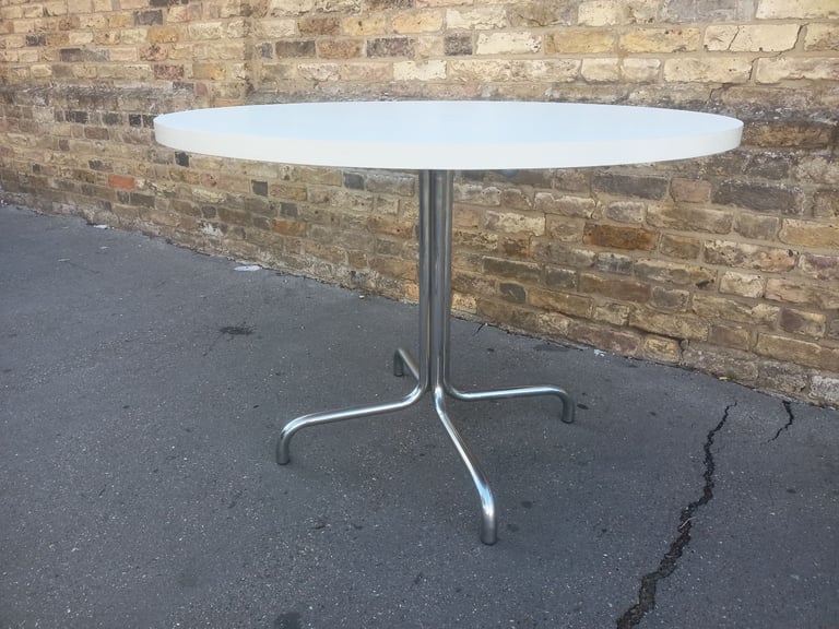 Vintage  White melamine topped and chrome table by Tavo – circa 1960’s.