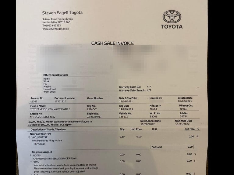 2014 Toyota Verso 1.8 V-Matic Icon MPV 5dr Petrol Multidrive S Euro 5 Euro 5 (147 ps) MPV Petrol ...