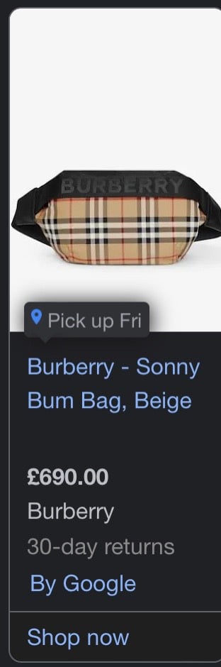 BURBERRY SONNY Bum Bag Black [Man] Elsa Boutique