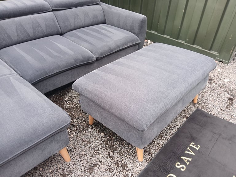 Grey chaise sofa corner L shape 3 seater FULLY CLEANED DELIVERY AVAILABLE 